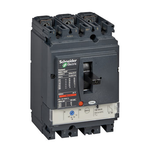 Interruptor Automático Regulable Compact NSX100F / TM16D, 11.2-16 A, 3P