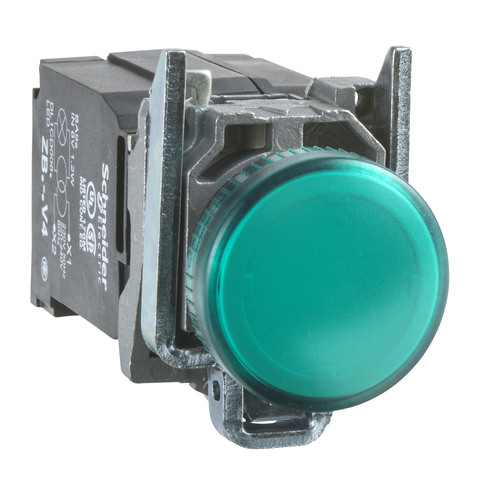Piloto de Señalización, Metálico, LED (Incluido), 220 VAC, Verde