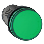 Piloto, plástico, verde, Ø 22 mm, con LED integrado, 220… 230V AC, Antiinterferencias