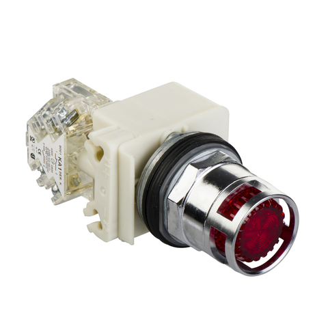 Pulsador Luminoso no Incluye Bulbo Incadescente 2.4W, 220 VAC/DC Rojo NA+NC