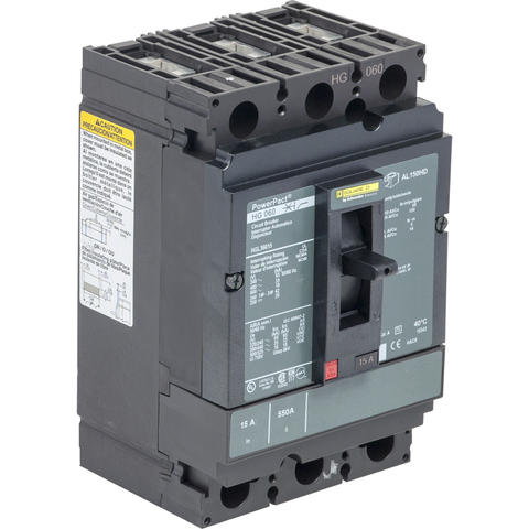 Interruptor Automático PowerPact Termomagnético, 3P, Frame H, 15A, 35kA/480 VAC