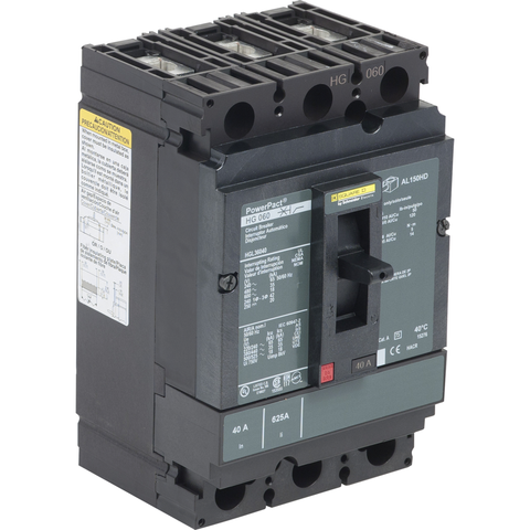 Interruptor Automático PowerPact Termomagnético, 3P, Frame H, 40A, 35kA/480 VAC