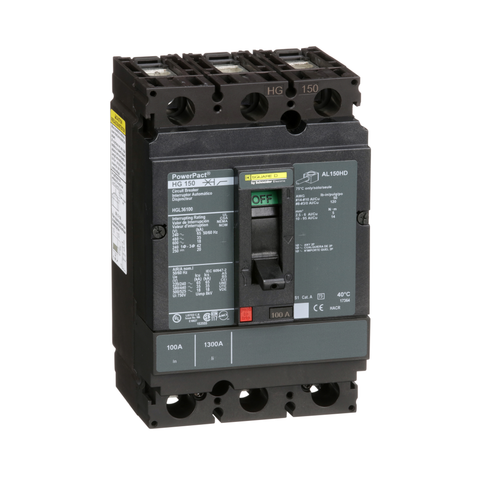 Interruptor Automático PowerPact Termomagnético, 3P, Frame H, 100A, 35kA/480 VAC