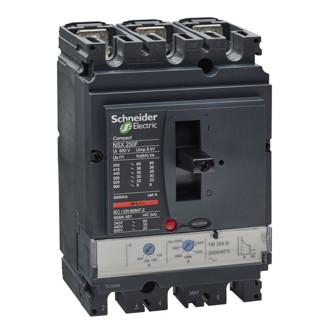 Interruptor Automático Regulable Compact NSX250F / TM200D, 140-200 A, 3P